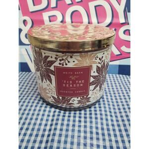 BBW Tis The Season Large 3 Wick Candle Holiday Home Fragrance Decor
